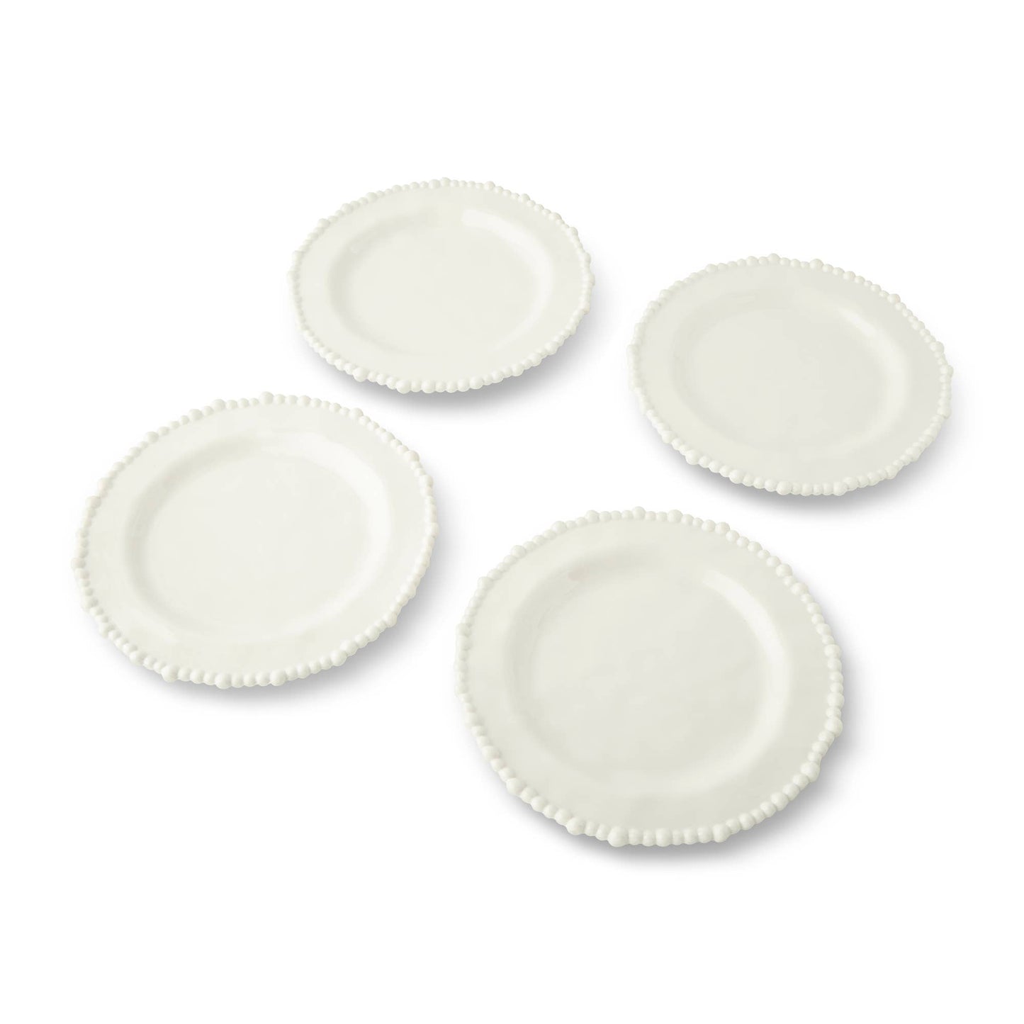 4pk 10.5'' Beaded Edge Dinner Plate - White