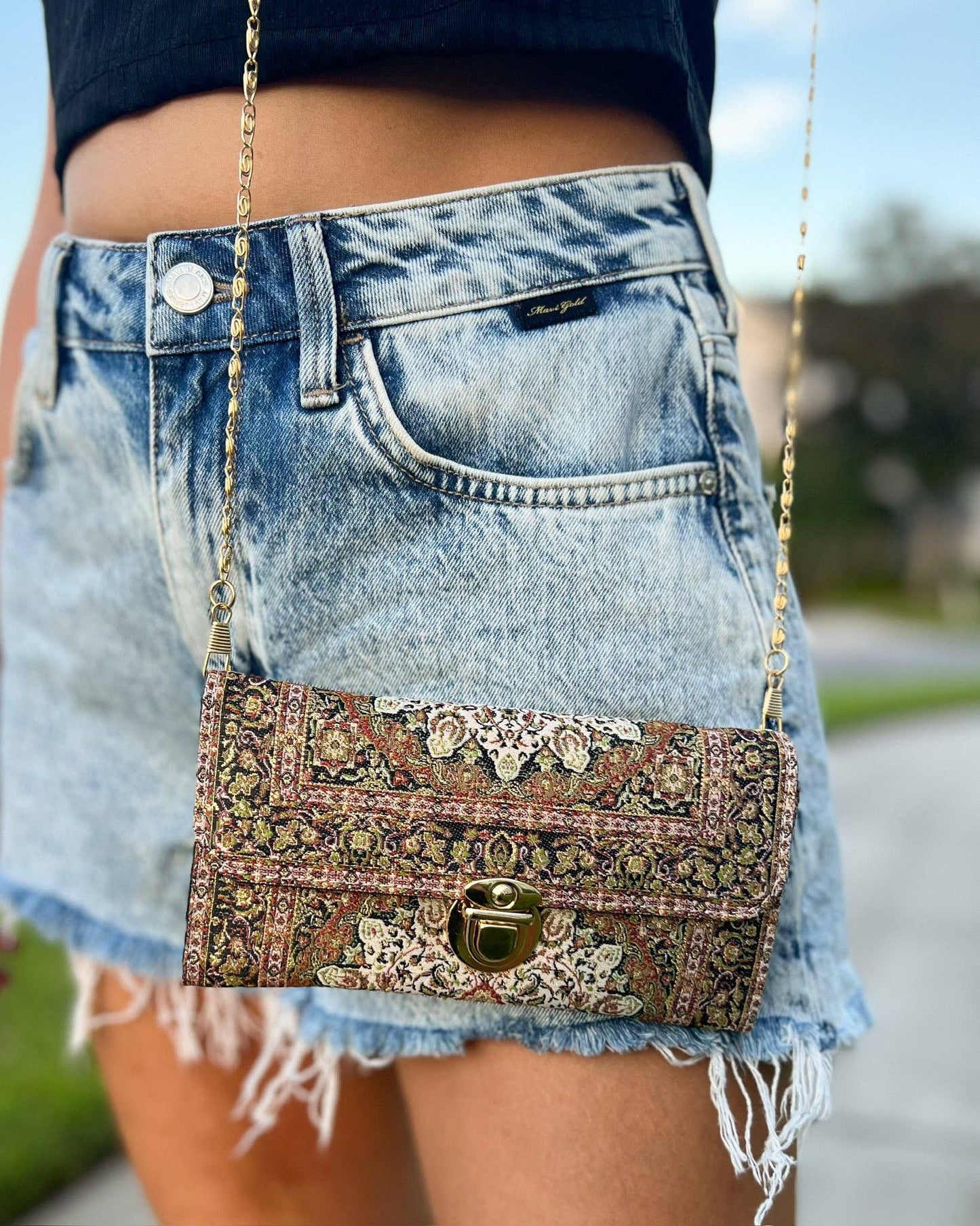 Rug Design Shoulder Bag, Small Crossbody Bag