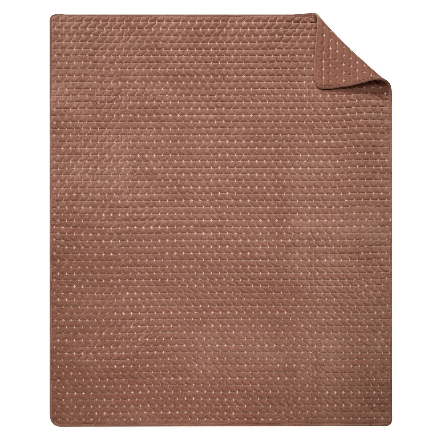 Velvet Stitch Quilted Throw Blanket: Green