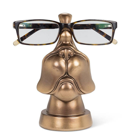 Dog Face Eyeglass Holder-Bronze-6"H-1693