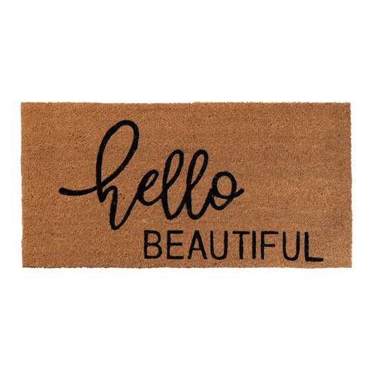 Natural Coir Doormat  Hello Beautiful