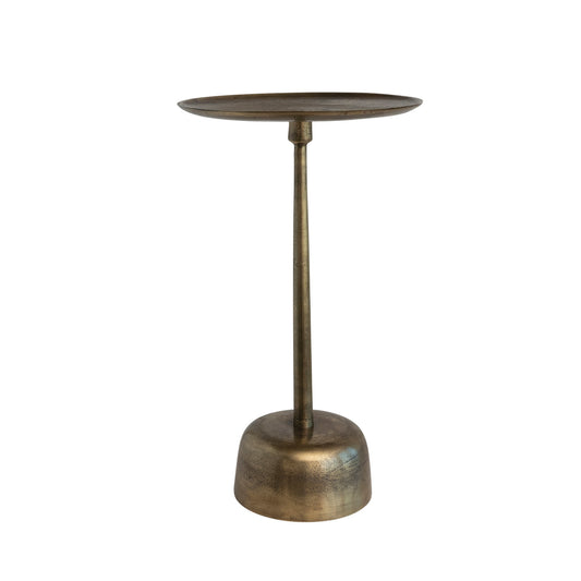 Aluminum Side Table, Antique Brass