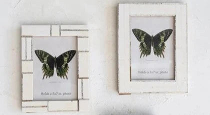 Resin Photo Frame w/ Horn Inlay Assorted (Each Sold Separately)