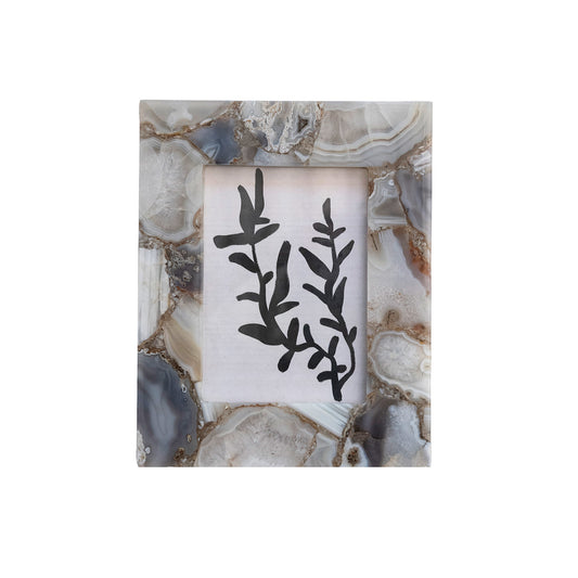 Agate Photo Frame (Holds 5" x 7" Photo) (Each One Will Vary)