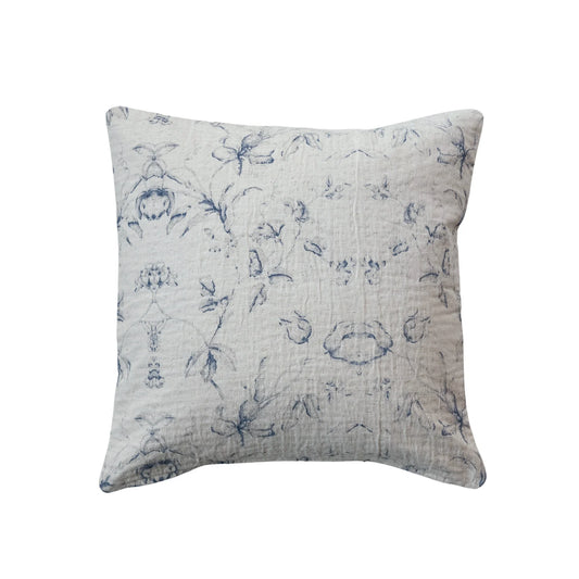 18" Square Cotton & Linen Printed Pillow (Each One Will Vary)