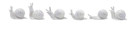 Stoneware Snail, White, 6 assorted  (1 Piece random)