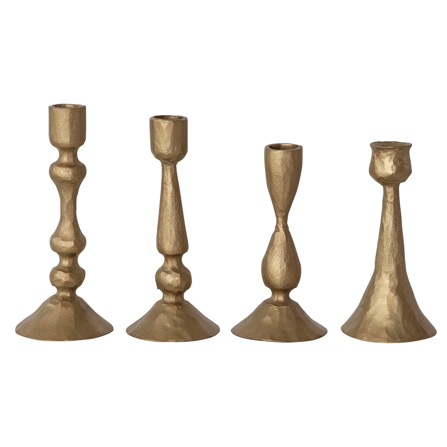 Hand-Forged Metal Taper Holder, Antique Gold Finish, 4 Styles (Holds 1/2" Taper)