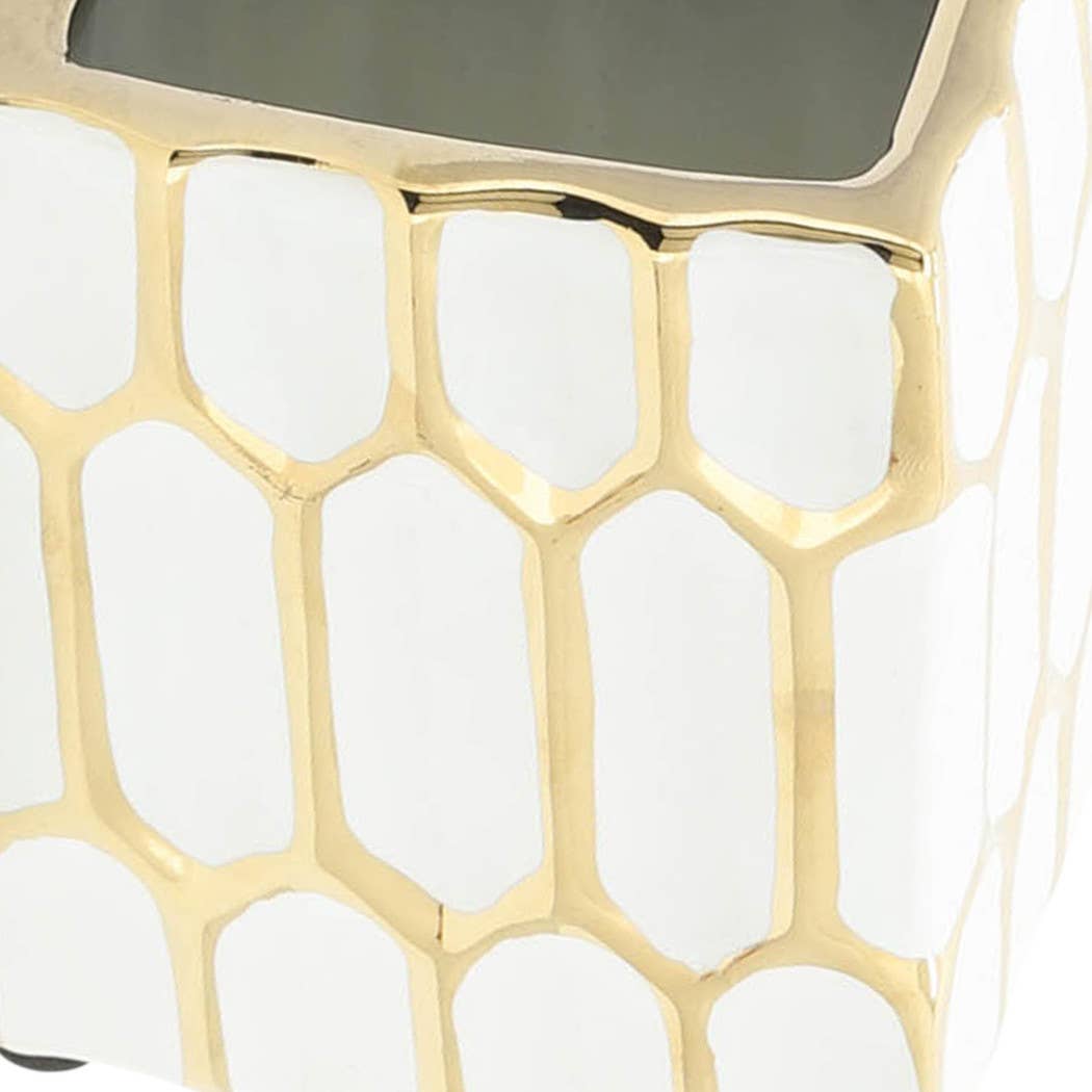 Ceramic Dynasty Design Square Pen Holder - Multi, 4 in.