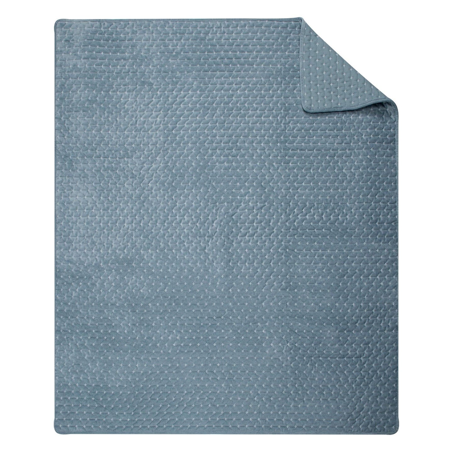 Velvet Stitch Quilted Throw Blanket: Green