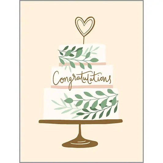 Wedding Greeting Card - Heart A Top Cake