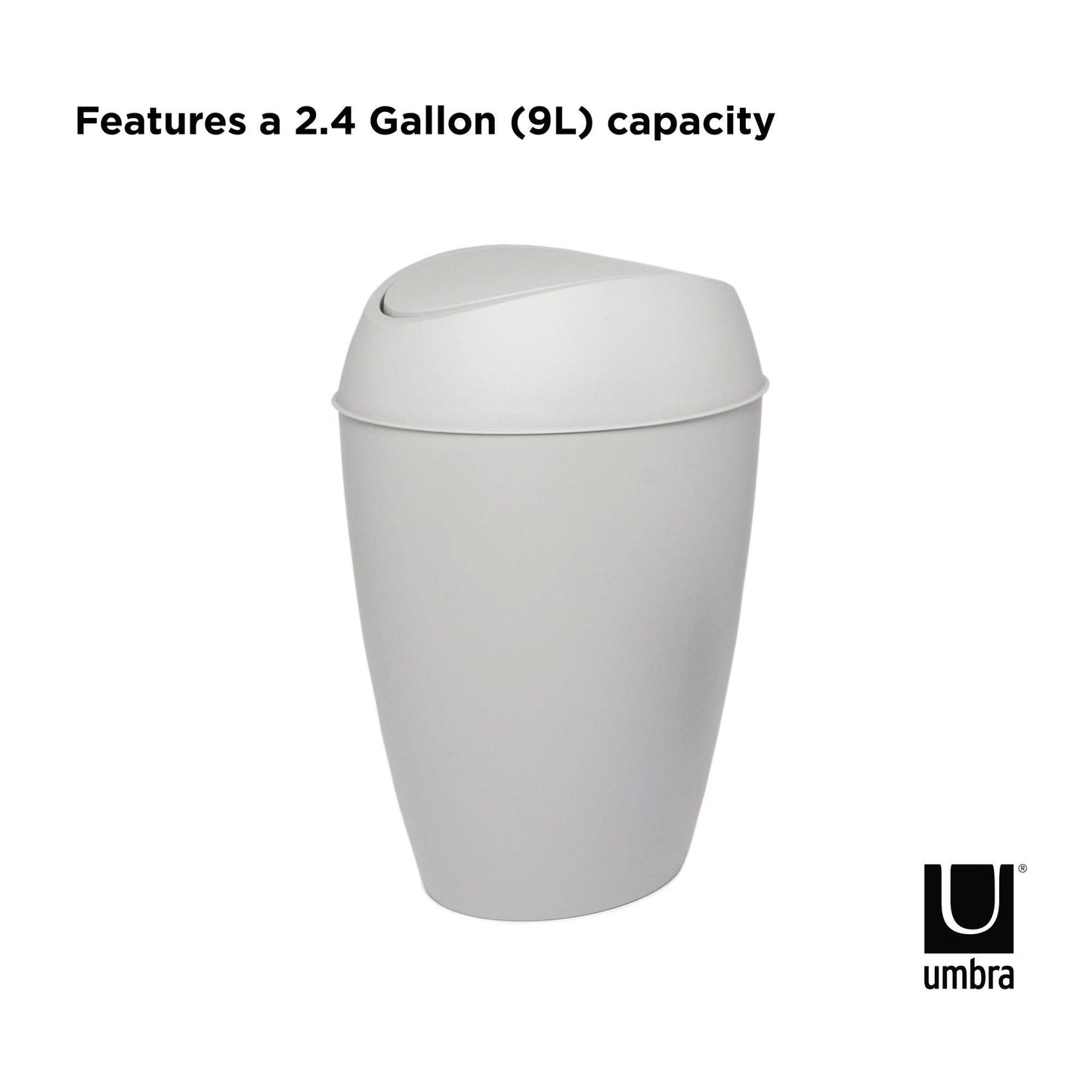 Twirla Trash Can, 2.4 G: Light Grey