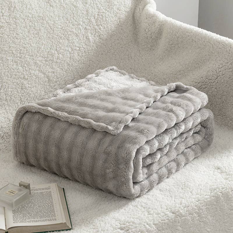 Cozy Bubble Check Textured Throw Blanket