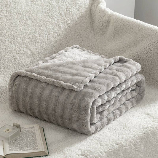 Cozy Bubble Check Textured Throw Blanket