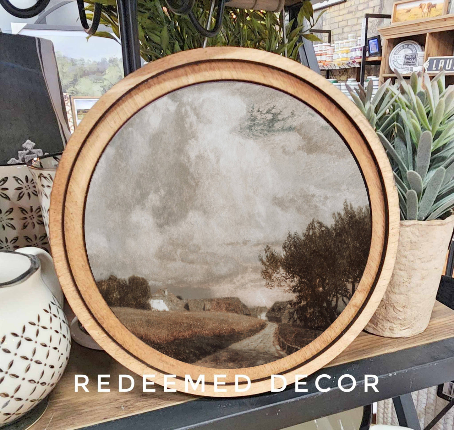 8" Round Moody  Countryside Art