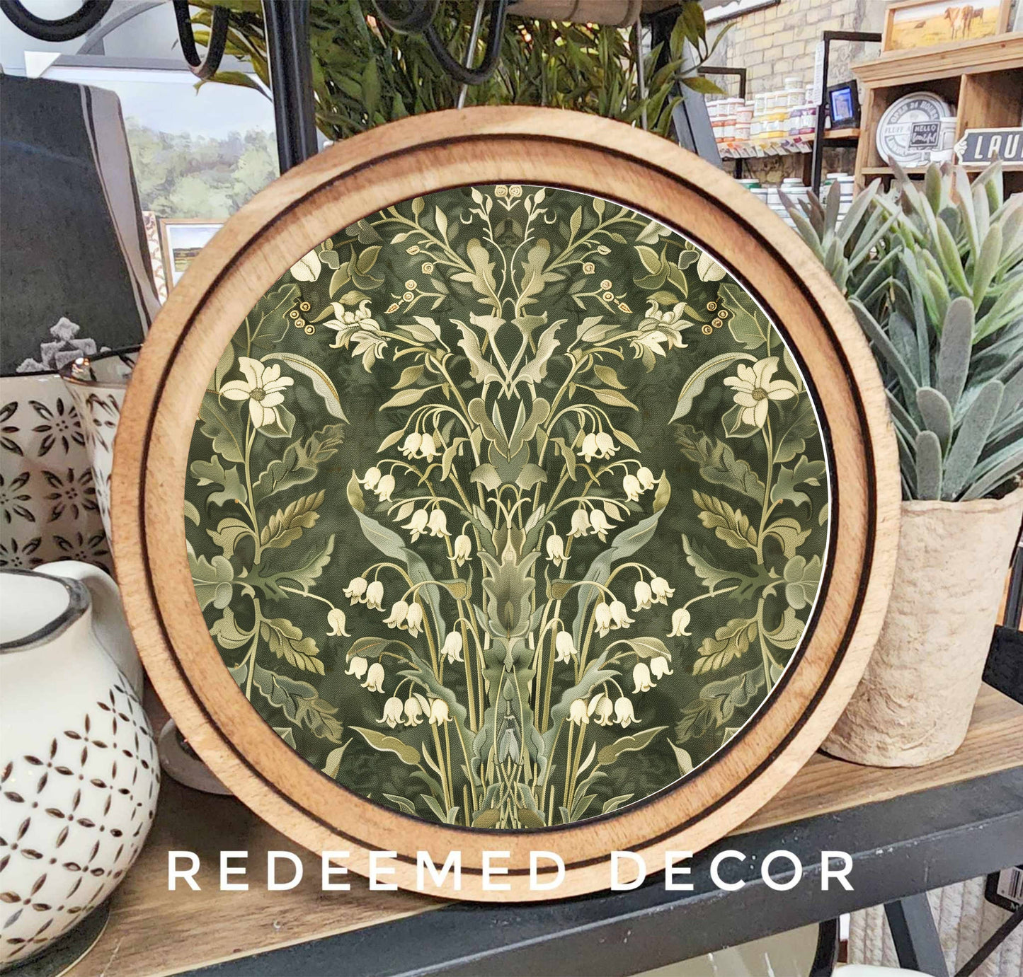 8" Round Dark Green Morris Art