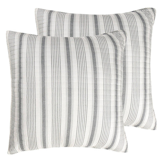 Camden Grey Stripe Euro Sham Set of 2