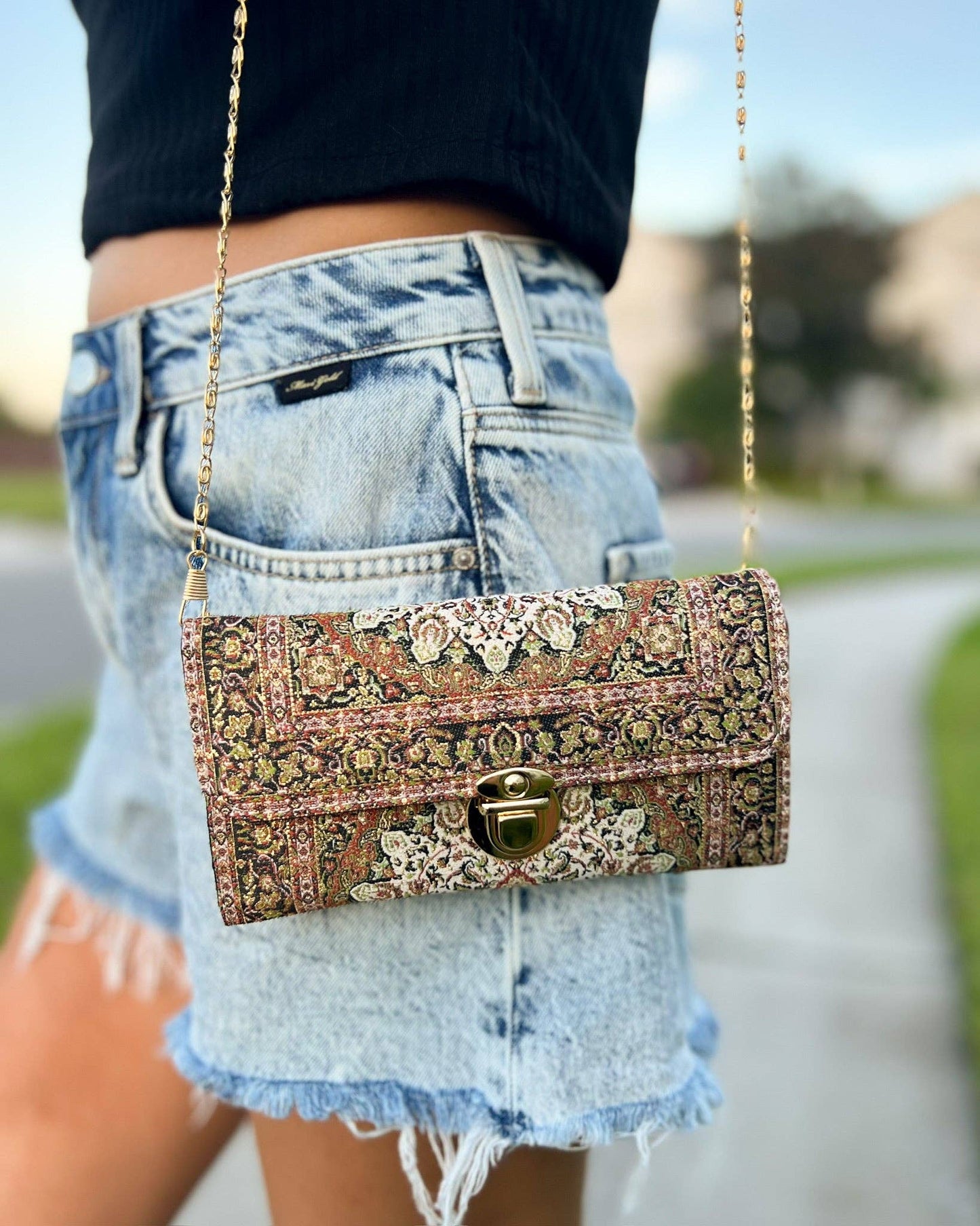 Rug Design Shoulder Bag, Small Crossbody Bag