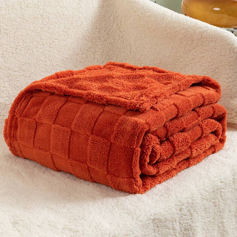 Cozy Checkerboard Textured Throw Blanket