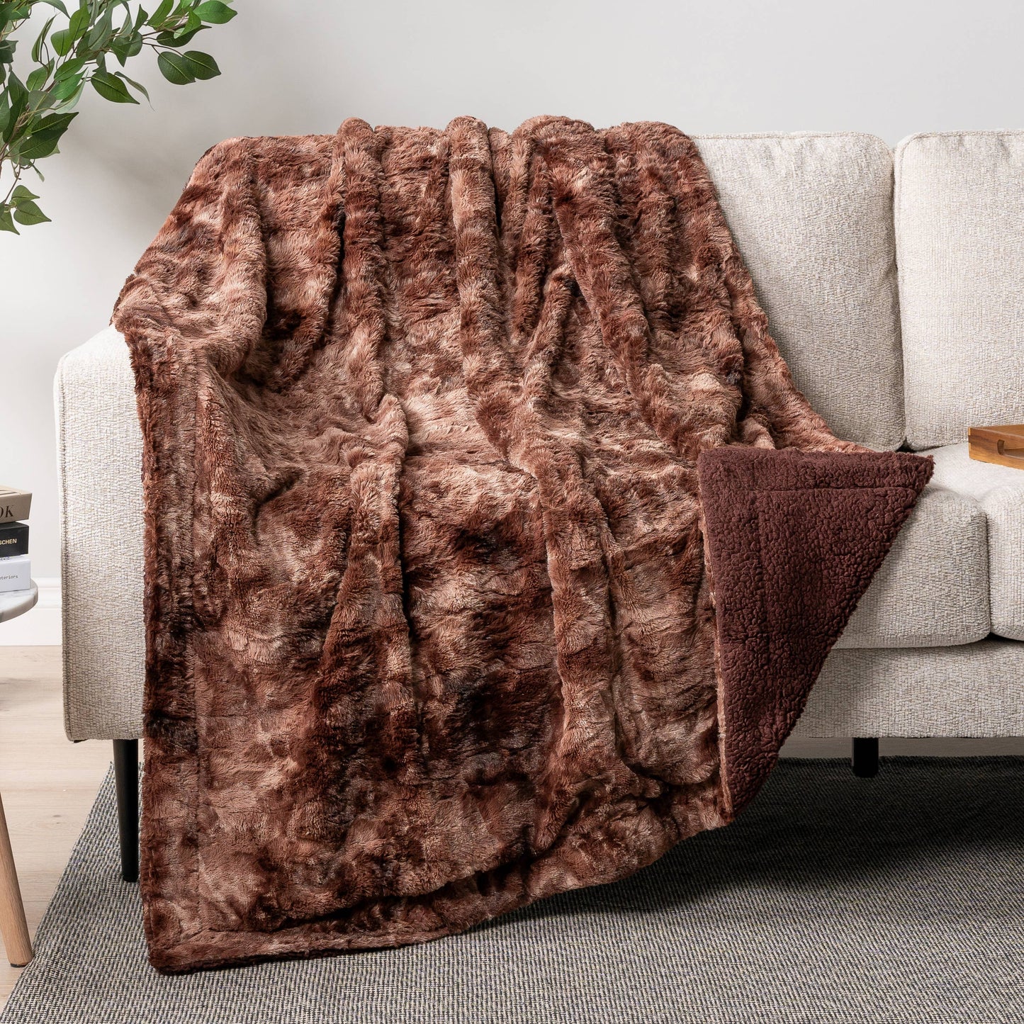 Minky Sherpa Throw Blanket