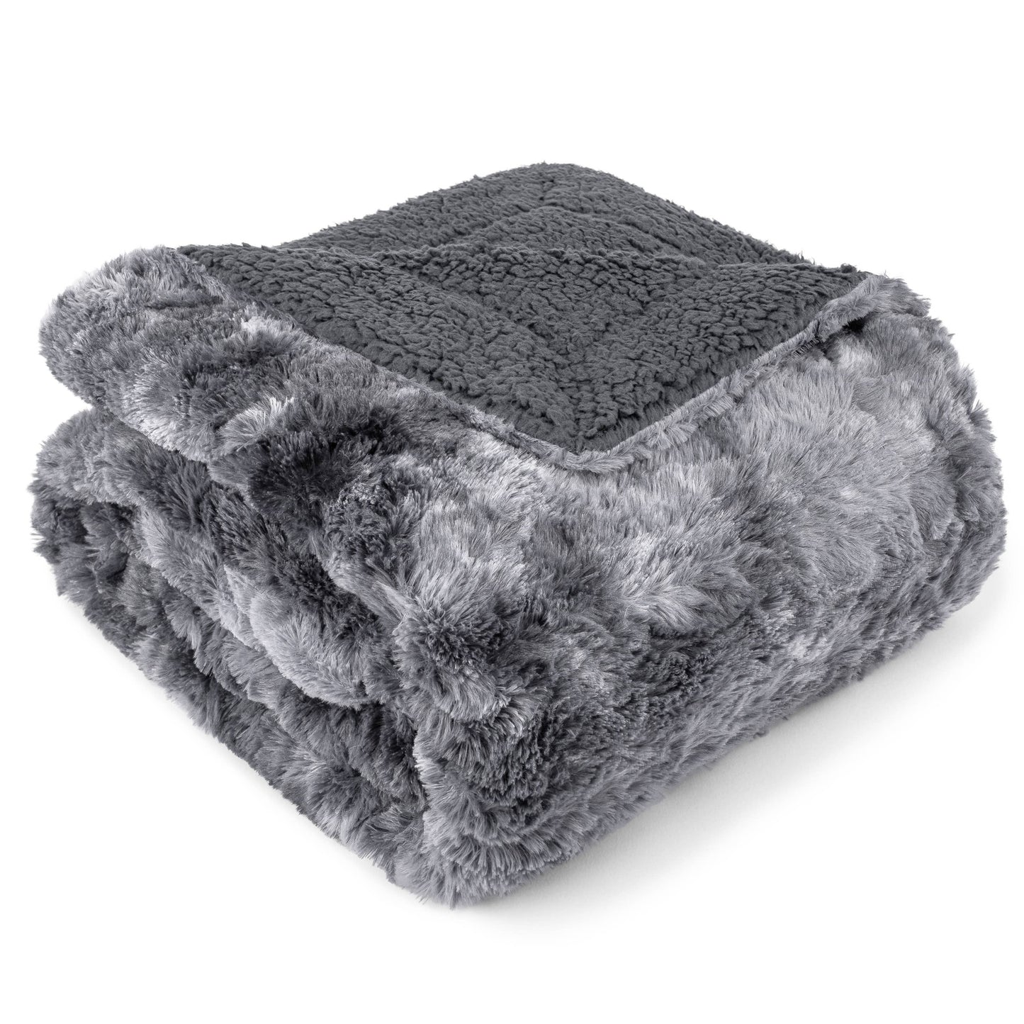 Minky Sherpa Throw Blanket