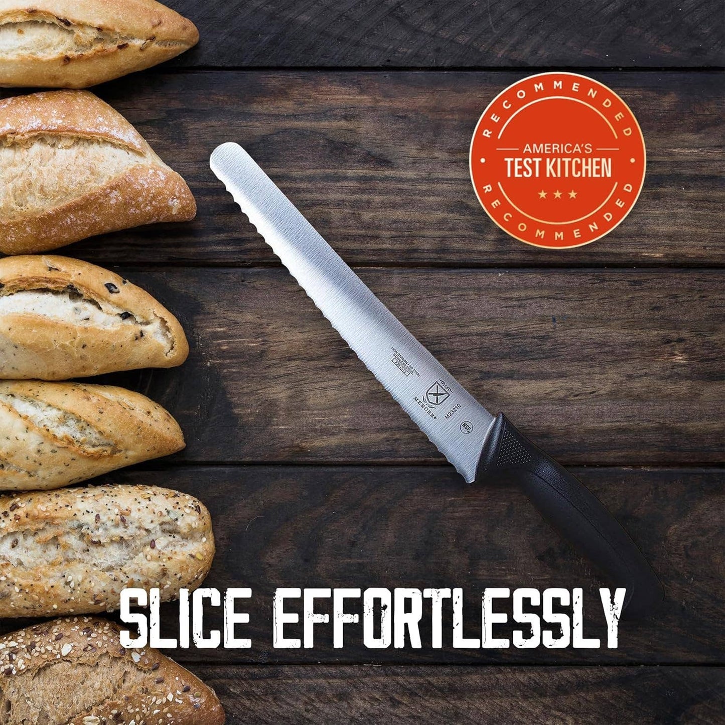 Millennia Black Handle, 10-Inch Wide Wavy Edge, Bread Knife