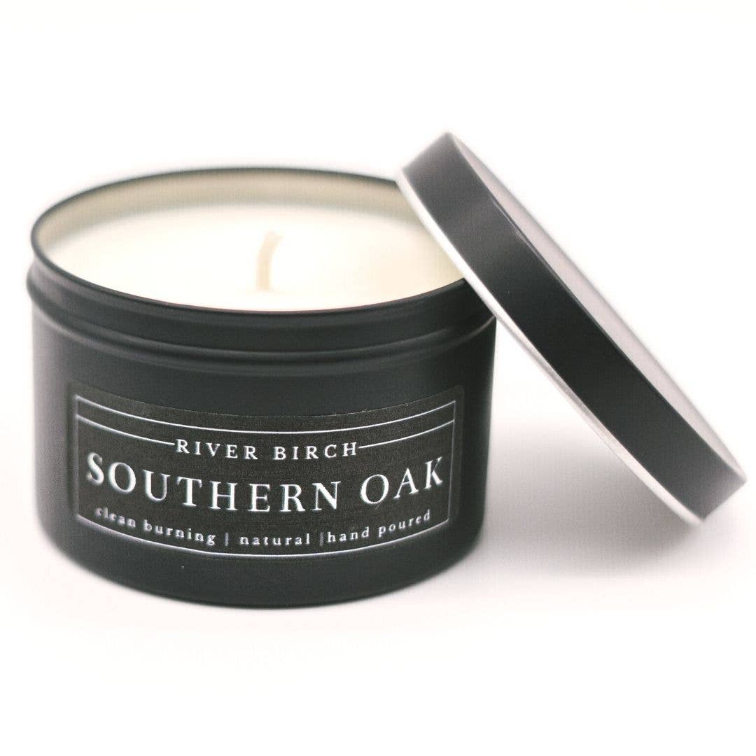 8oz Southern Oak - Black Tin Soy Candle