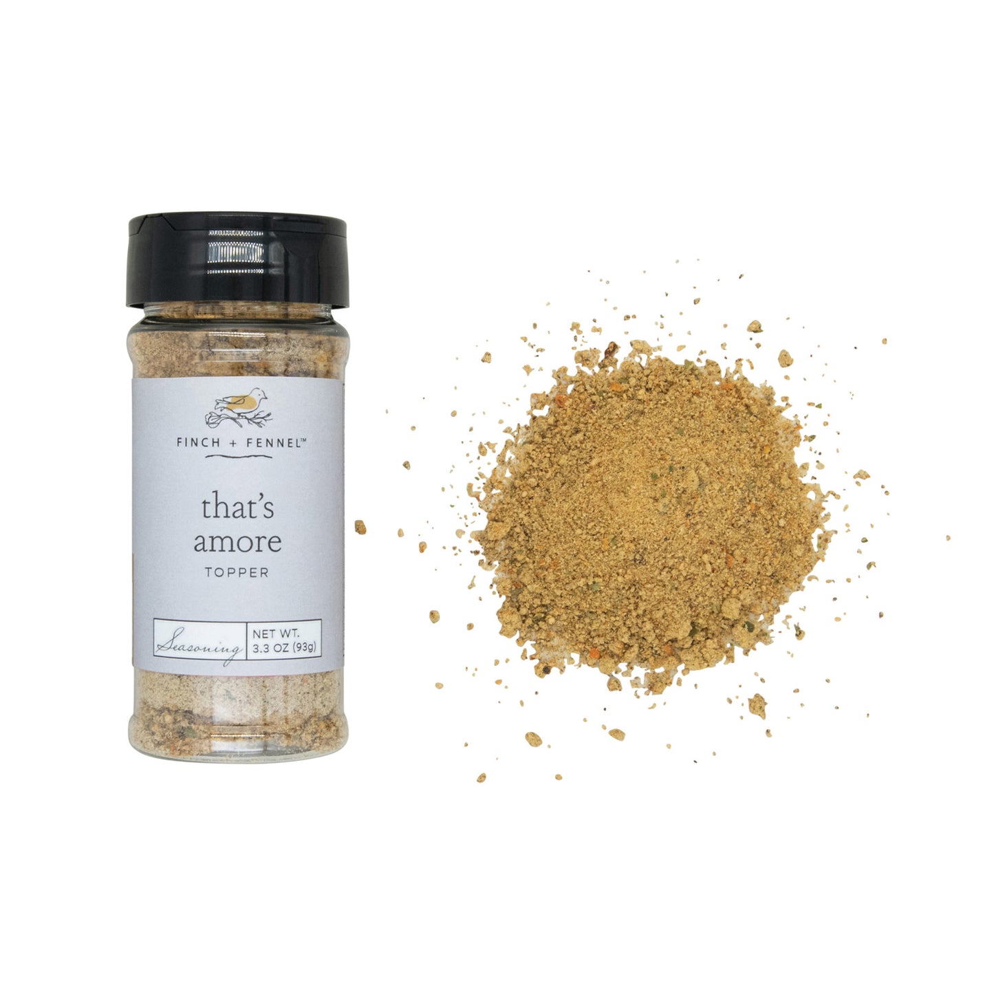 3.3 oz. That's Amore Topper Seasoning