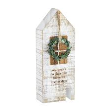 NO PLACE WREATH HOUSE SITTER PLAQUE