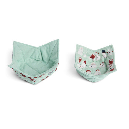 Snowmen and Mittens Bowl Cozy - S/2