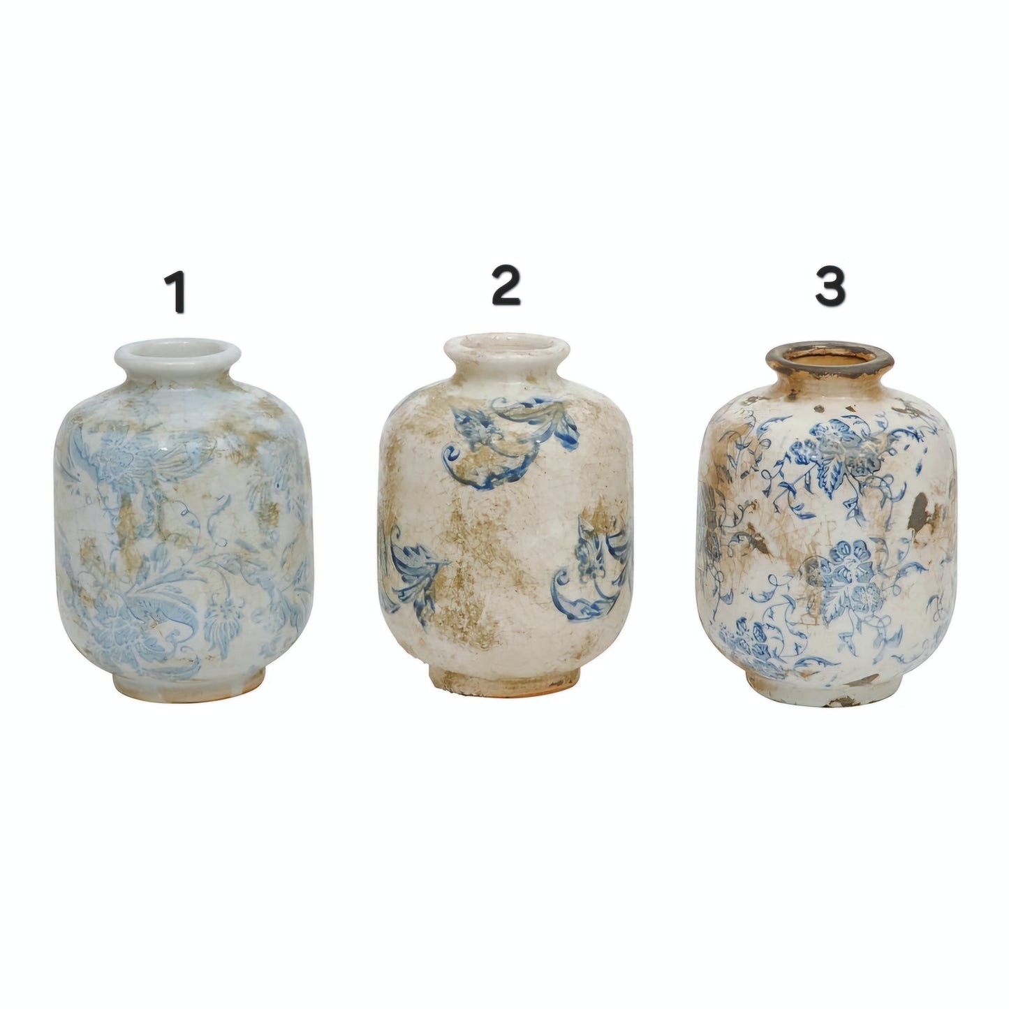 Terracotta Vase with Pattern, 3 Styles