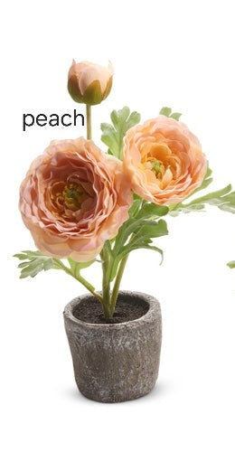 10" Real Touch Mini Potted Ranunculus