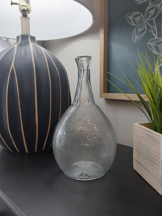24 oz. Embossed Glass Bottle Vase