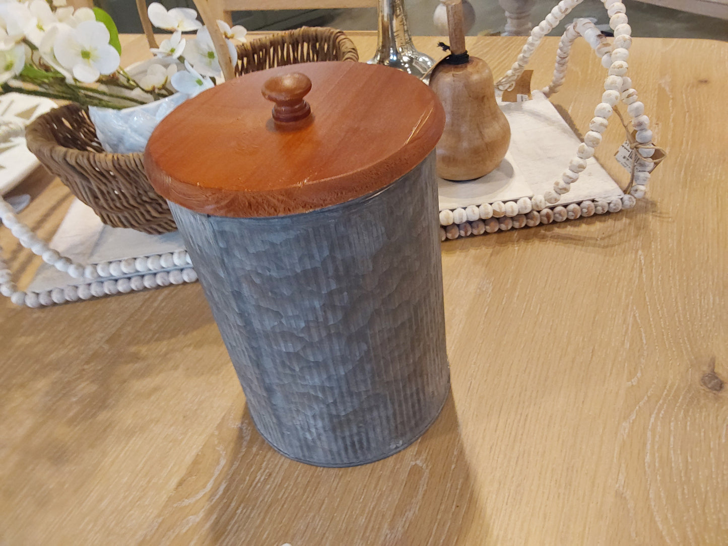 M Grey Galvanized Canister