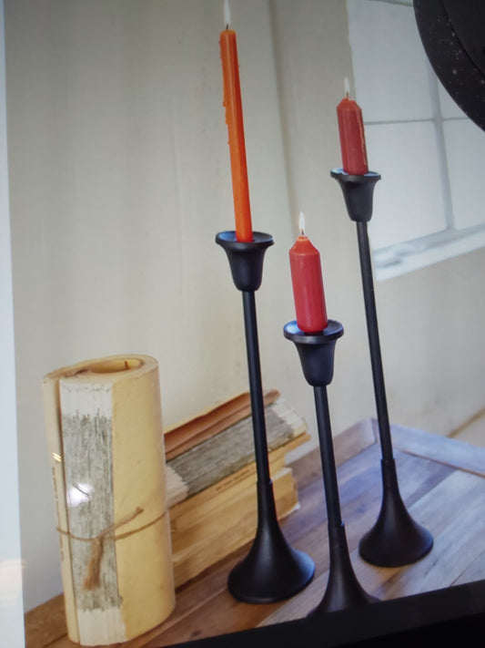 Black Metal Taper Candle Stands Small, Medium Or Large 1 Assorted