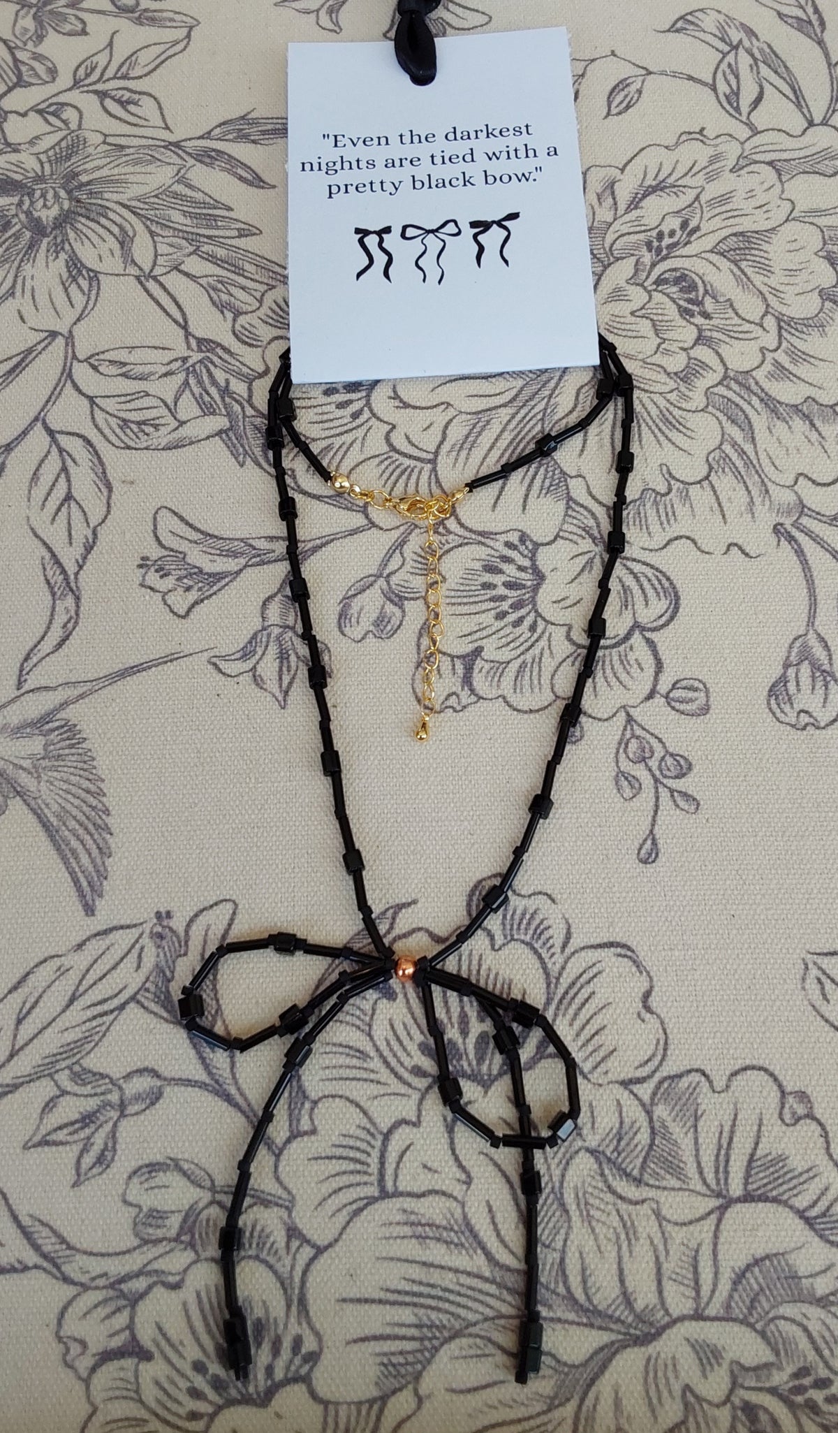 Black Bow Necklace