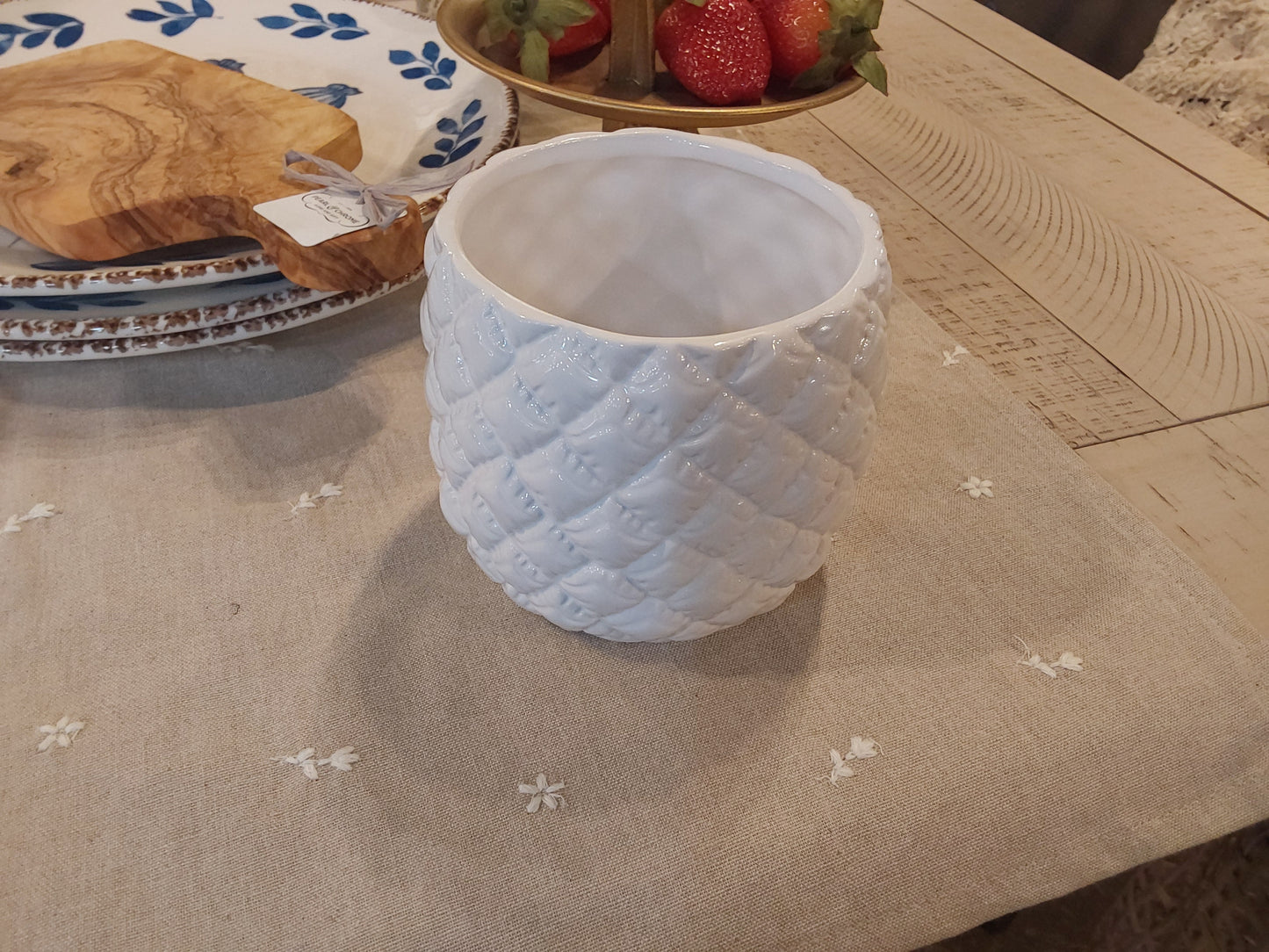 Round White Vase
