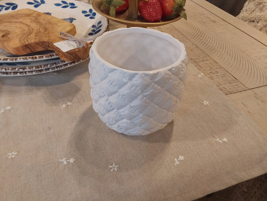 Round White Vase