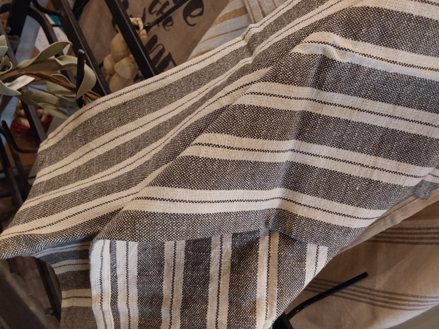 Woven Cotton Slub Tea Towel with Stripes, 3 Styles