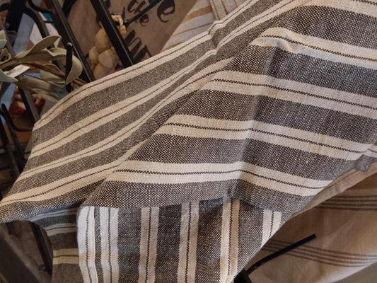 Woven Cotton Slub Tea Towel with Stripes, 3 Styles