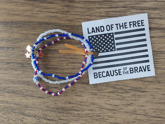 Chys Land Of The Free Bracelet (Set of 3) Glow-N-Dark