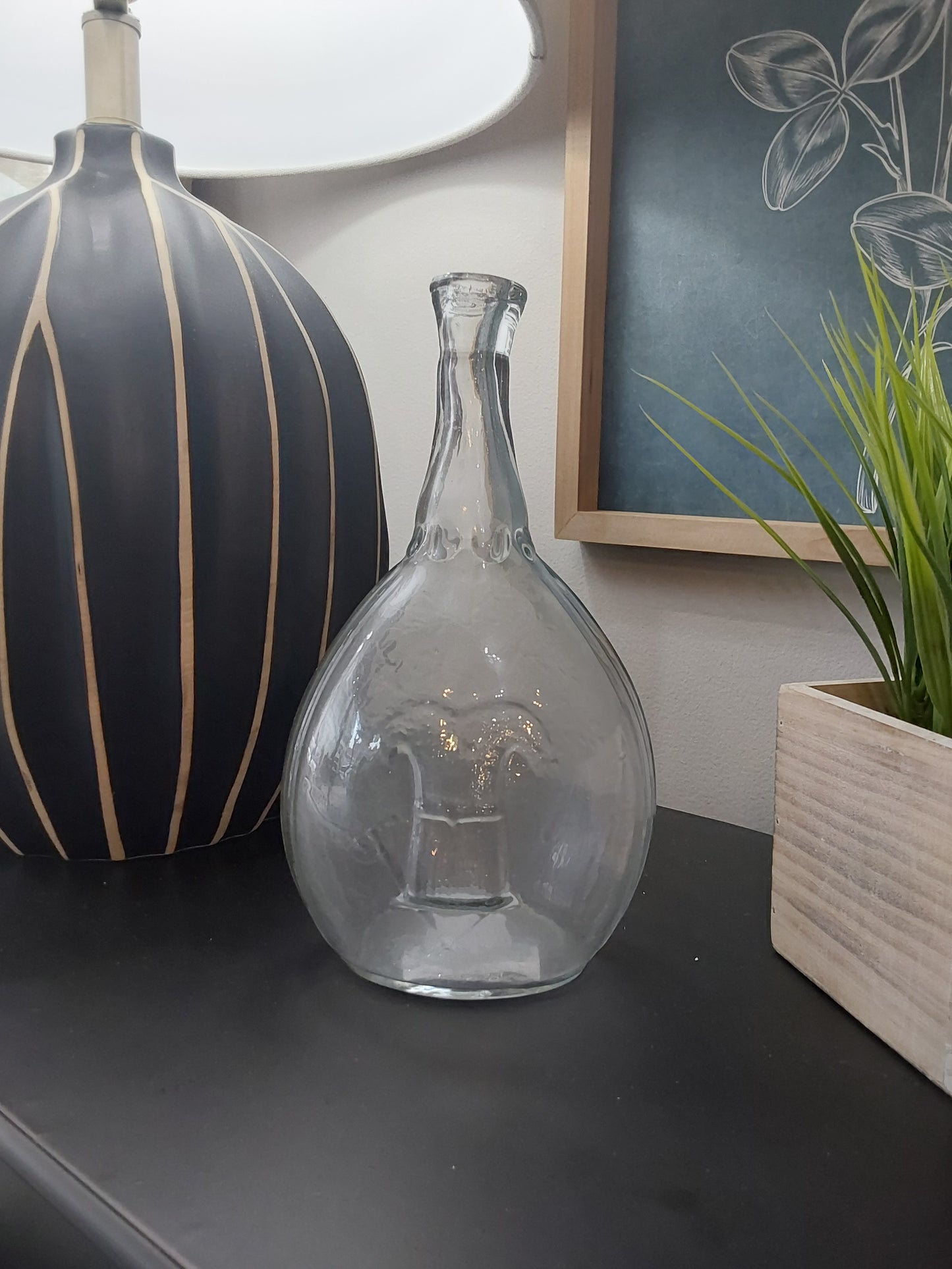 24 oz. Embossed Glass Bottle Vase