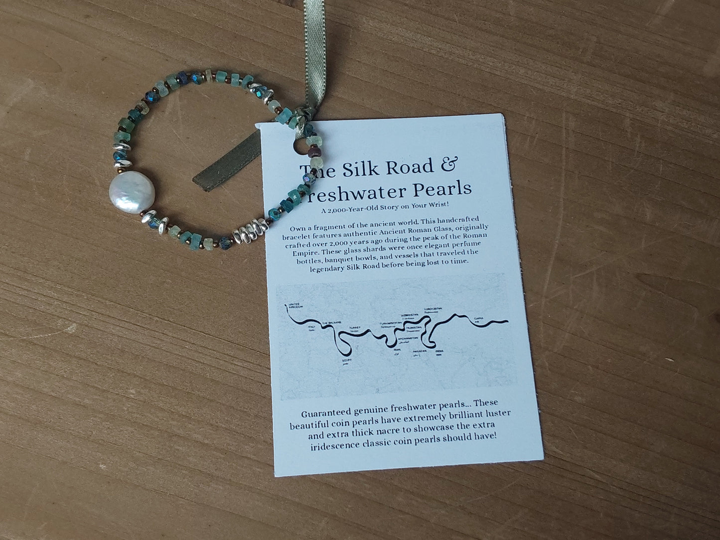 Chy's  Pearl and Roman Glass Bracelet