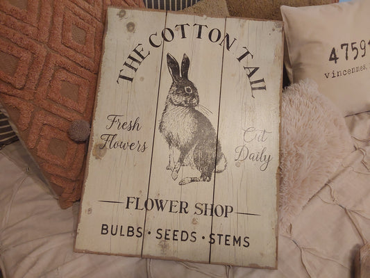 Cotton Tail Wood Wall Art