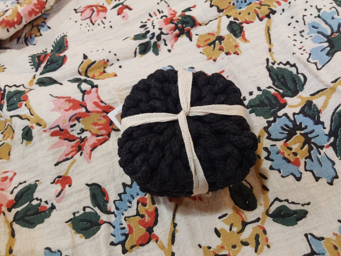 Cotton Crocheted Coasters, Set of 4