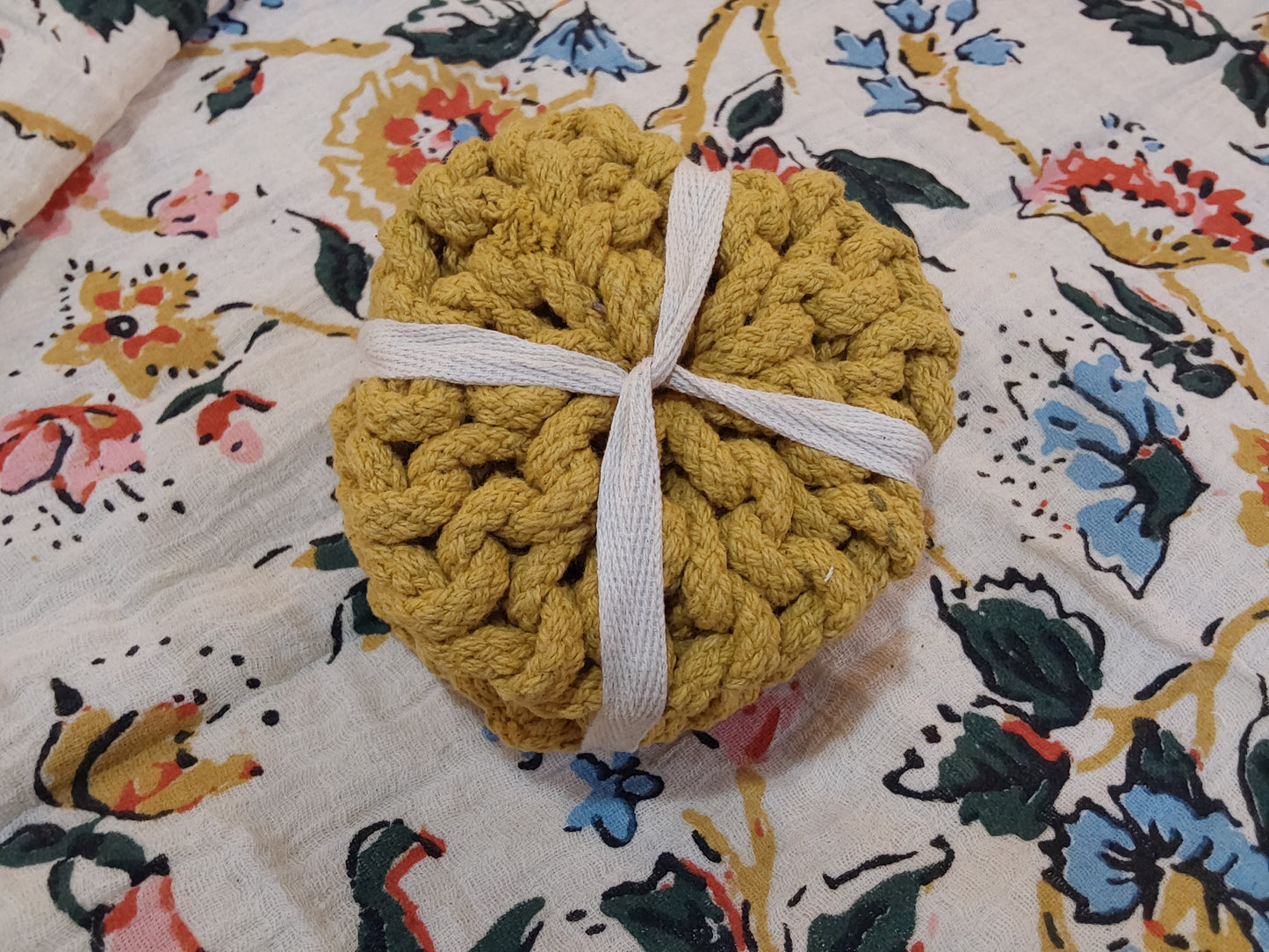 Cotton Crocheted Coasters, Set of 4