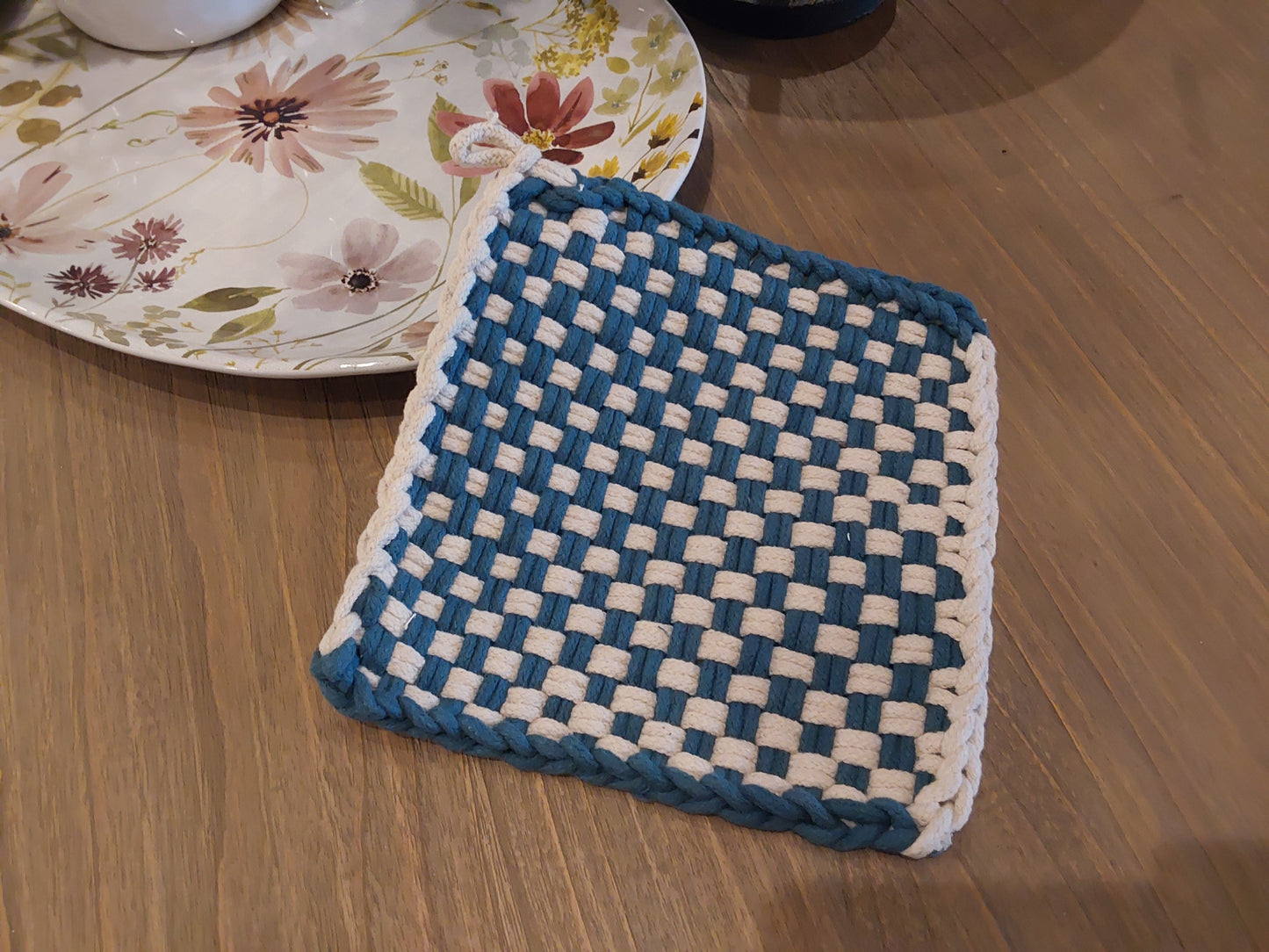 Cotton Crochet Check Pot Holder