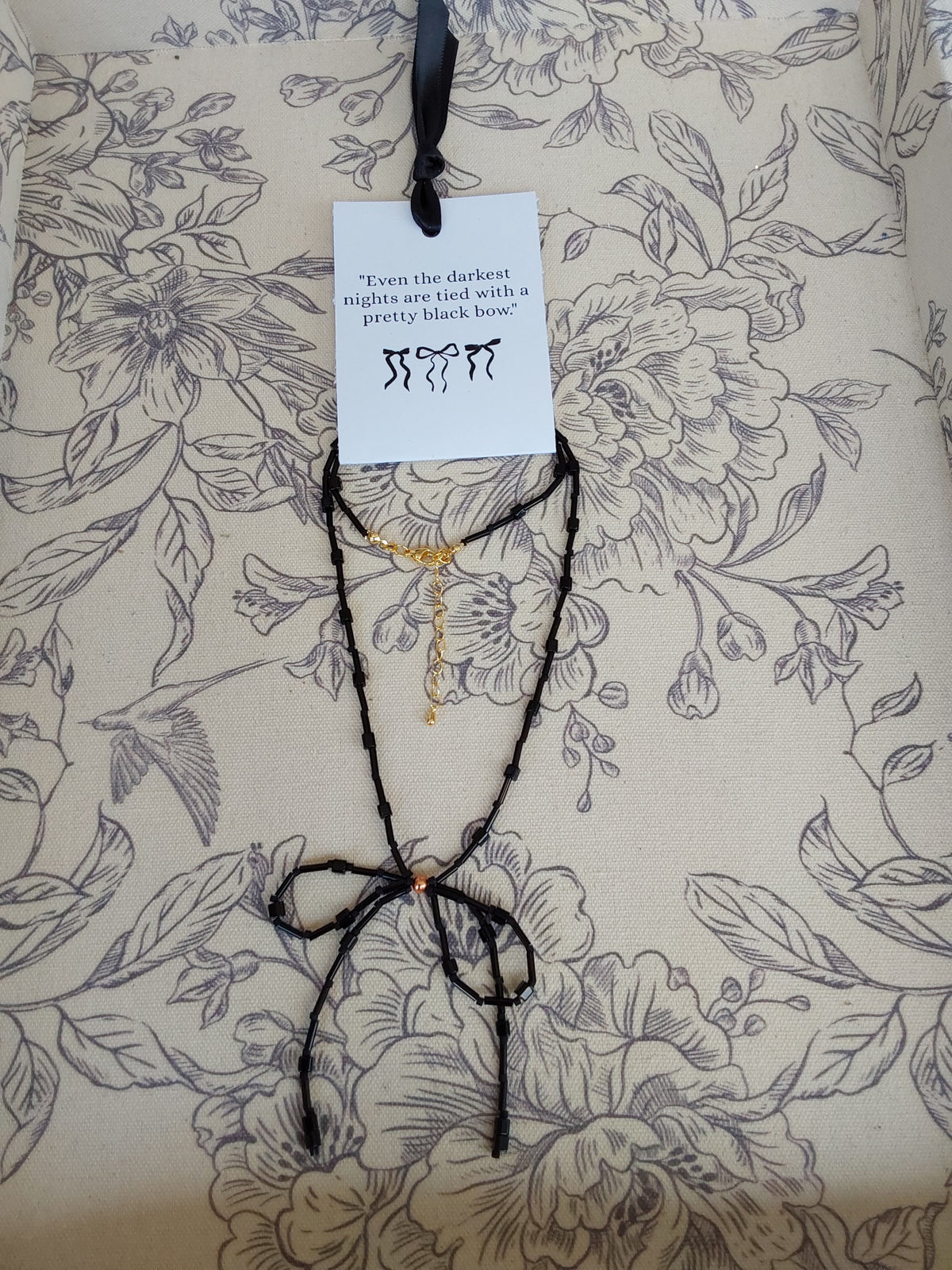 Black Bow Necklace