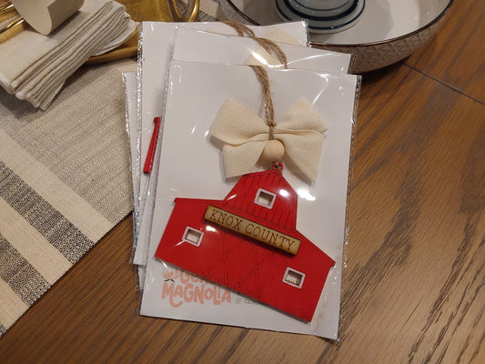 Red Barn Custom Christmas Ornament Farmhouse