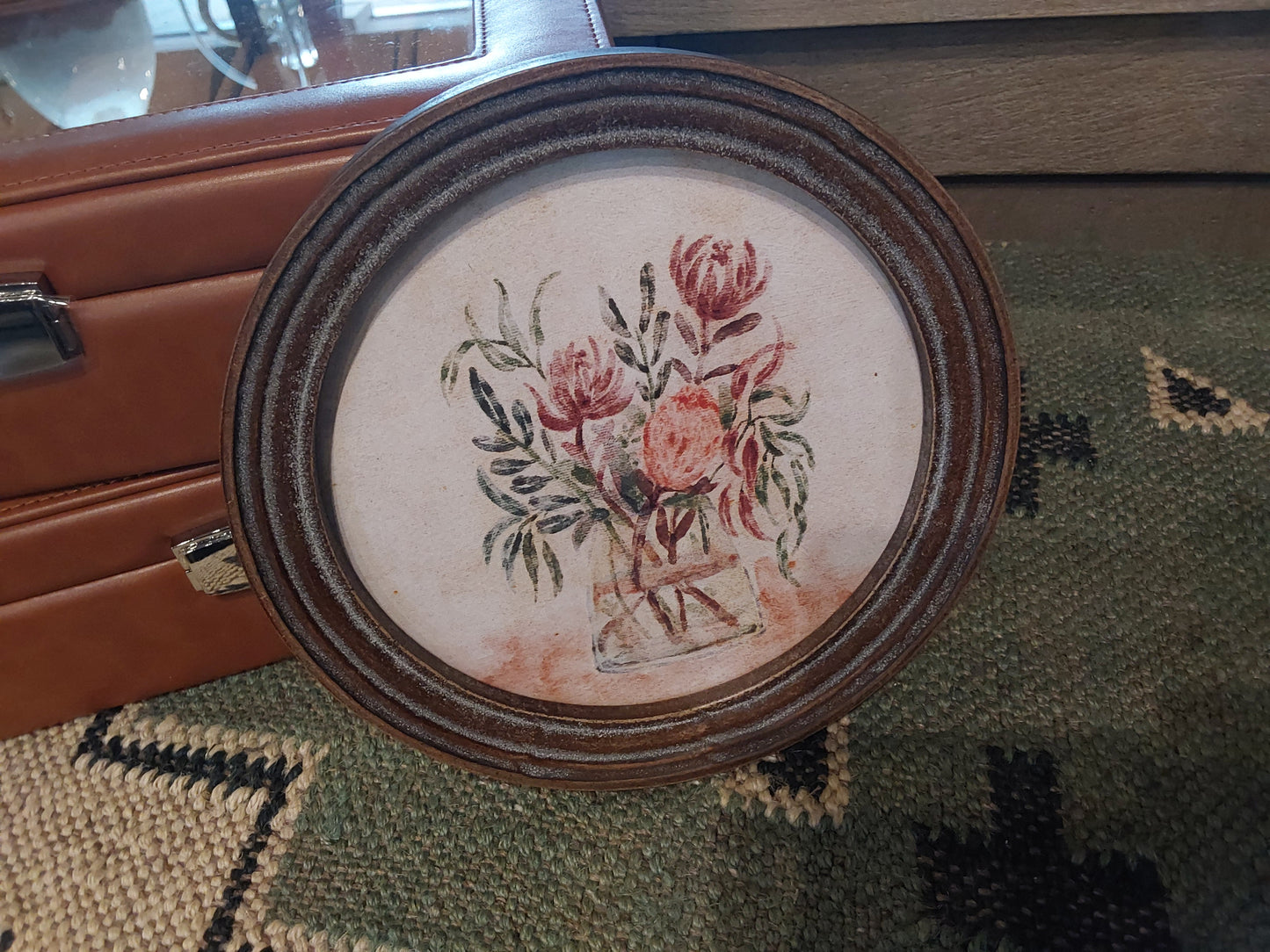 Round Framed Floral Wall Decor
