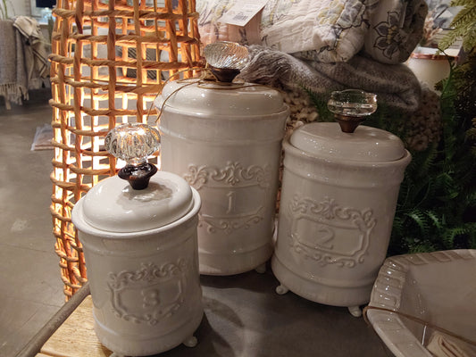 Ceramic Door Knob Canister Set/3